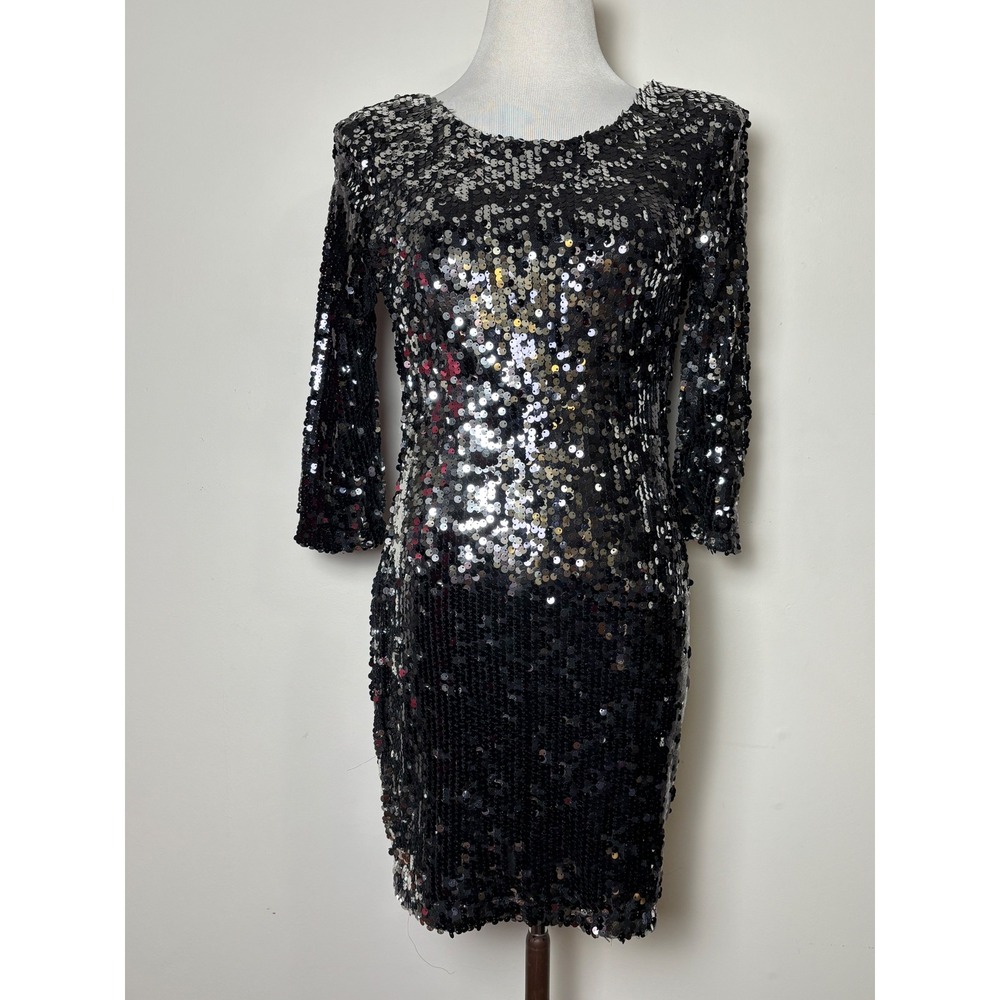 Blaque Label‎ Sequin Mini Dress Small Open Back Glam Holiday Occasion Going Out